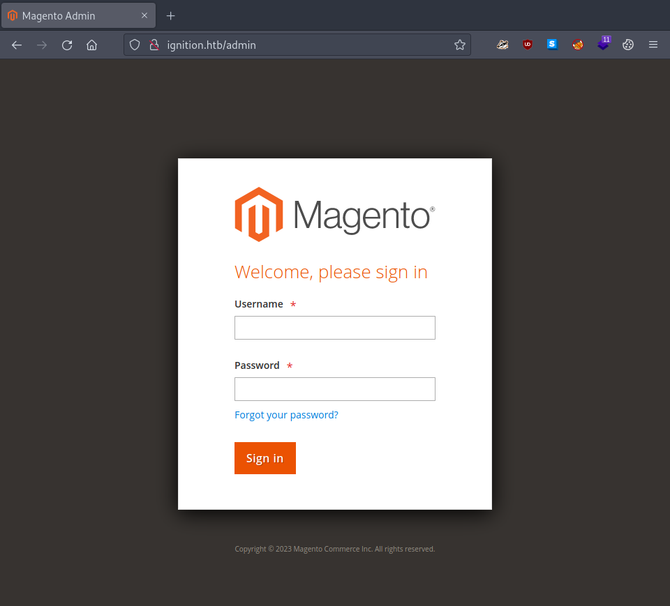 Magento-admin-login-page