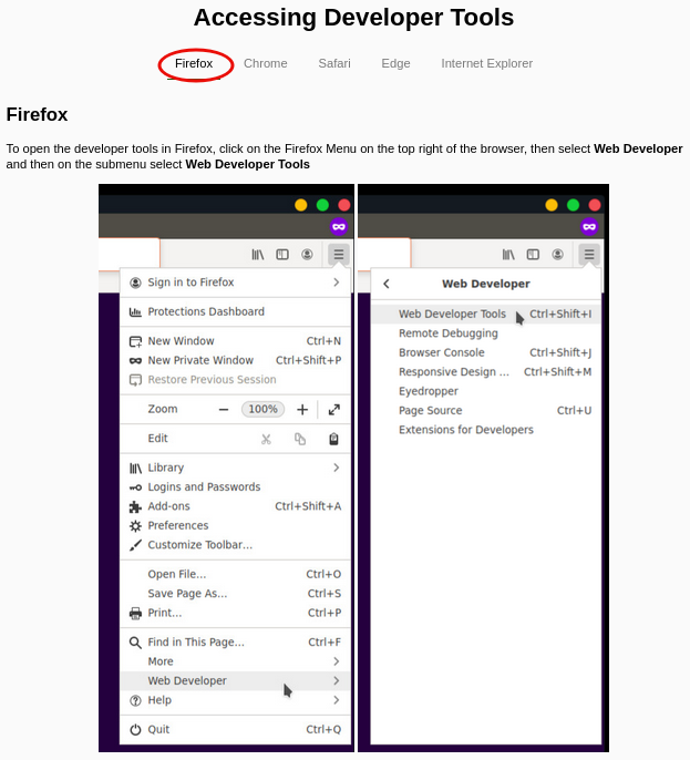 Accessing Developer Tools - 1